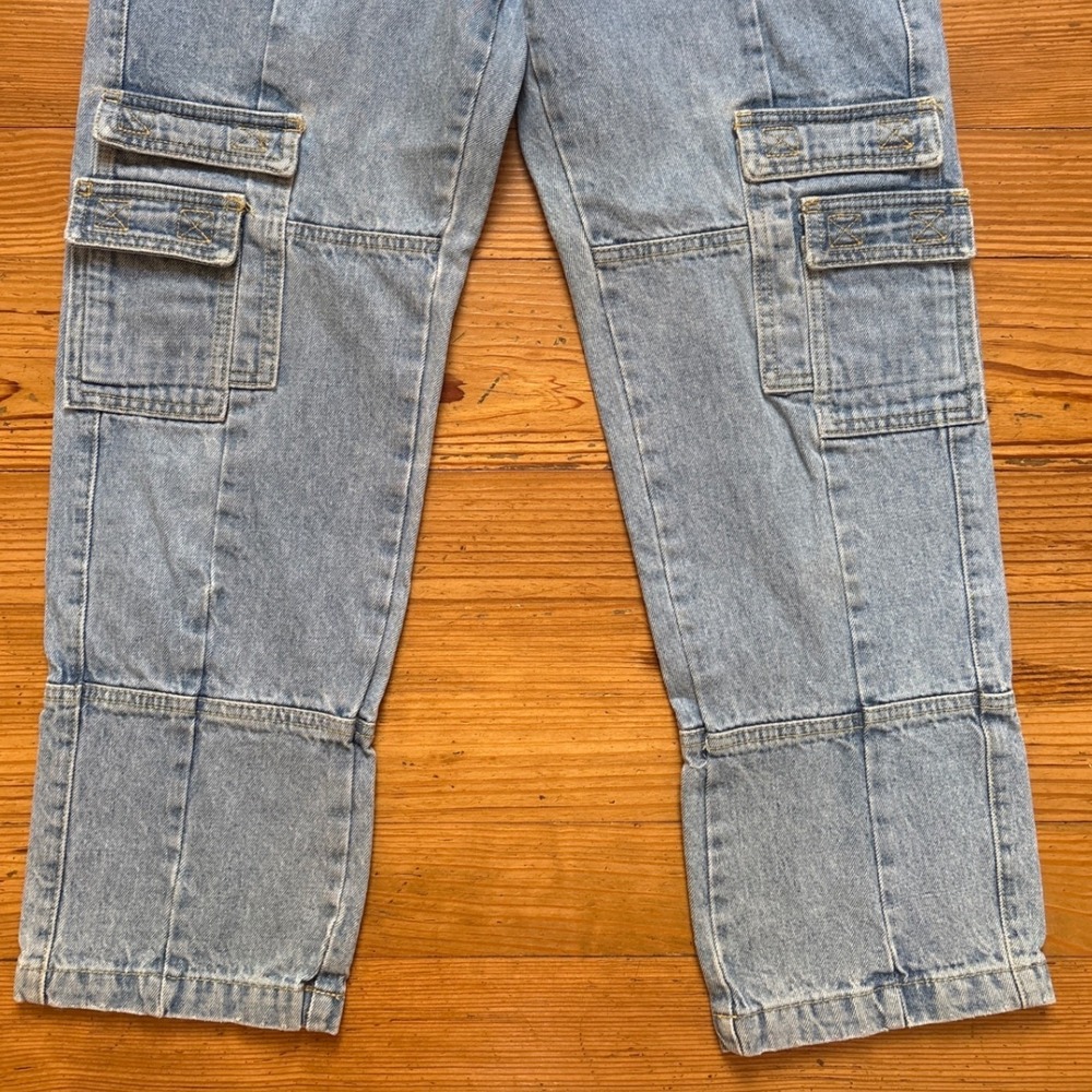 Lioness Cargo Jeans Women Light Blue Excellent High Rise Straight Leg SIZE M - Picture 2 of 8